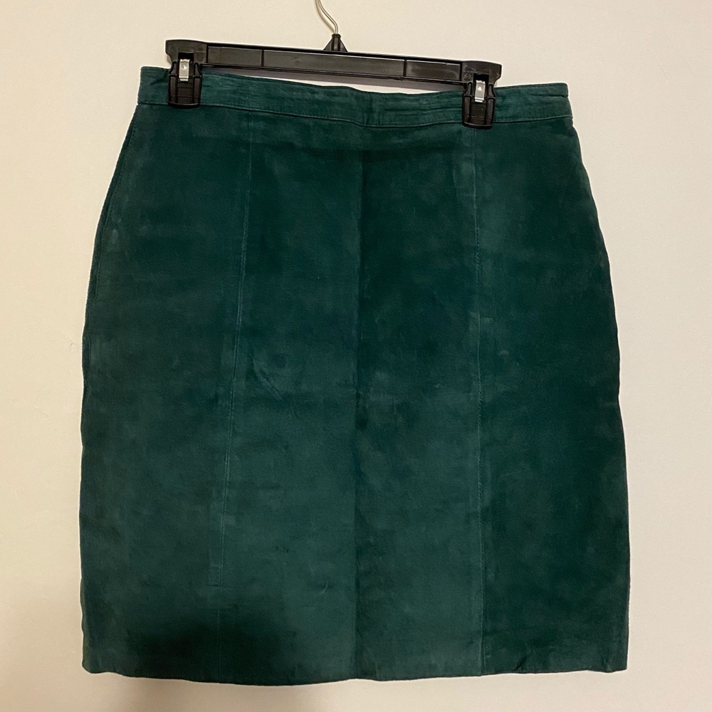 Vintage green suede skirt